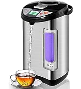 Costway Instant Electric Hot Water Boiler and Warmer, 5-Liter LCD Water Pot with 5 Stage Temperat...