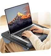 RIWUCT Lap Desk for Laptop up to 15.6", Portable Lap Table Tray with Pillow Cushion &amp; Wrist Rest,...