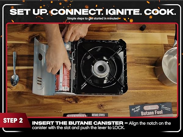 15,000 BTU Output Portable Butane Camping Stove by Chef Master