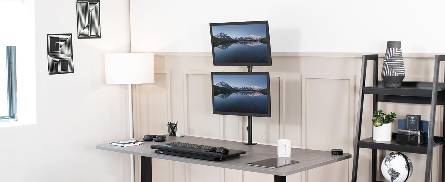 Dual stacked monitor mount
