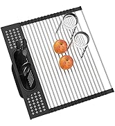 LEMIKKLE 17 x 15 Roll Up Dish Drying Rack,Multi-Purpose Kitchen Rolling Dish Drainer Foldable Sta...