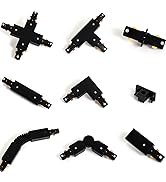 VANoopee H Track Power Feedable I Connector Black, H Type Track Lighting Accessories for Single C...
