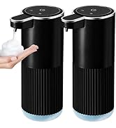RYTOXILO Automatic Foaming Soap Dispenser, 2 Pack Black Touchless Foam Hand Soap Dispenser Bathro...