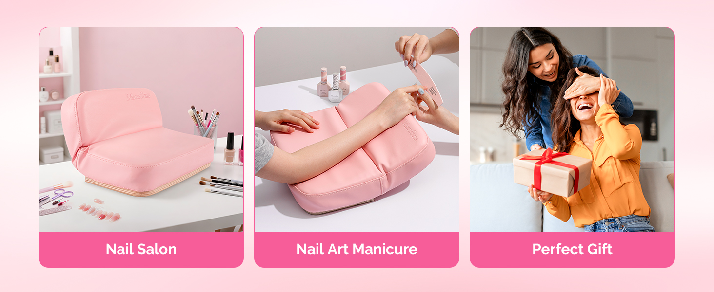 Reposabrazos profesional de piel sintética para manicura