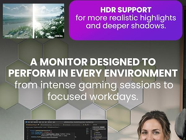A monitor designed to perform in every environment from intense gaming session to focused workdays