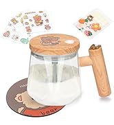 Self Stirring Mug With Lid, Self Mixing Cup, Electric High Speed Blender Mug, 400ml High Borosili...