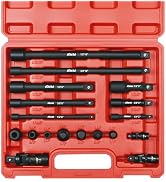 AMM 18 Pcs Impact Socket Extension Set Tools, 1/4", 3/8", 1/2" Drive Socket Adapter, Extension Ba...