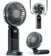 GOCKERA Portable Fan, 4200mAh Battery Operated Fan, 5 Speeds&Digital Display, Makeup Fans for Wom...