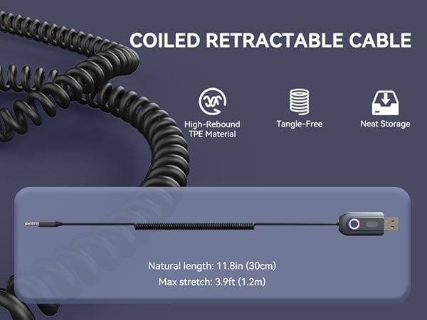 COILED RETRACTABLE CABLE