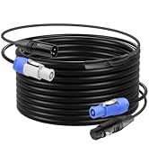 CERRXIAN 16.4 FT PowerCon and DMX Extension Cable, 13AWG AC Power DMX 3Pin XLR Signal Combo Cable...