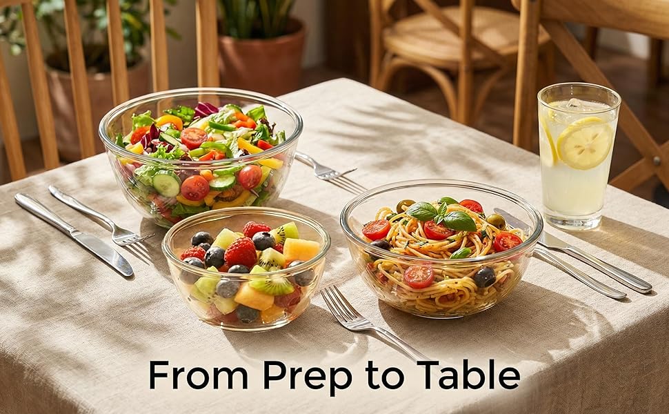 Ideal for baking, cooking, food prep, serving, and stylish countertop storage.