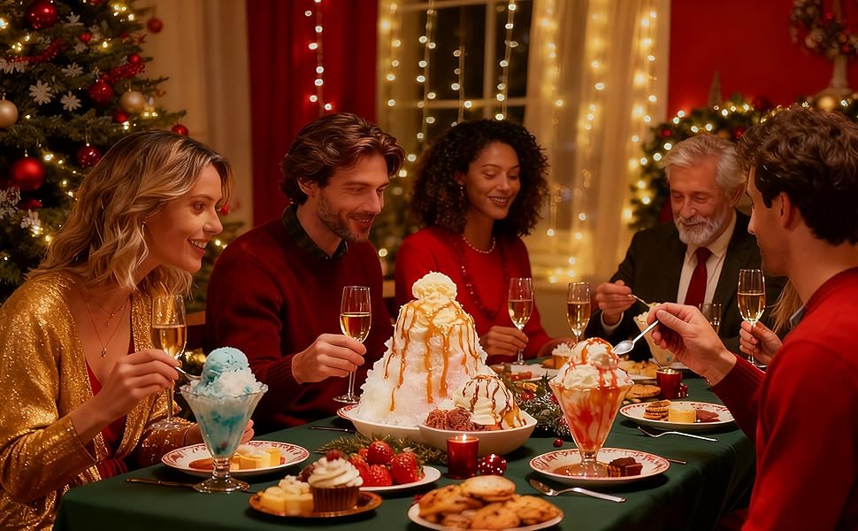 shaved ice and drinks for Christmas