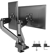Claiks Dual Monitor Mount for Max 35 inch Screens Stand up to Max 89 lbs, Ergonomic Gas Spring He...