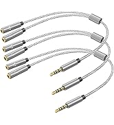 Yumiwoow Headphone Splitter 3.5mm Audio Stereo Y Splitter Extension Cable Male to Female Dual Hea...