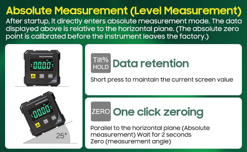 RunBuxd Digital Angle Finder Protractor Inclinometer Tool, 4-Side Strong Magnetic Angle Gauge