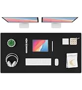 K KNODEL Large Office Leather Desk Mat, Mouse and Keyboard Pad, Computer and Laptop Mat, Desktop ...