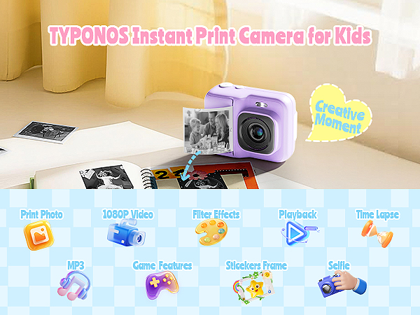TYPONOS Instant Digital Print Camera 