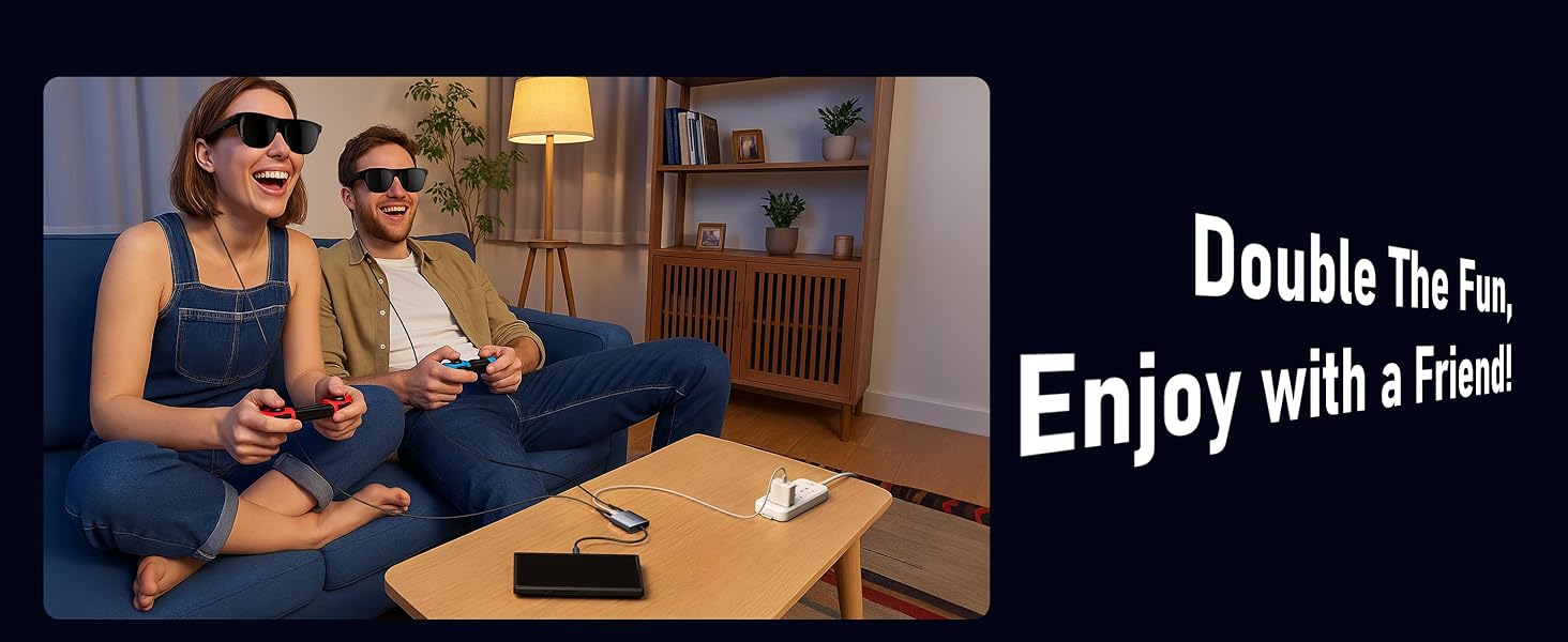 Text reads 'Double this- Enjoy with a friend'. Interior scene showing casual dining setting with low lighting and wooden furniture.