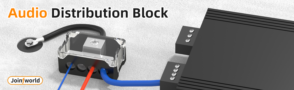 4 Way Power Distribution Block Car Audio 0/2/4 Gauge Input 4/8/10 Gauge Output 