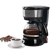 HousesAid 5 Cup Coffee Maker, Compact Small Coffee Machine for 1-2 People, 0.75L Glass Carafe, 2-...