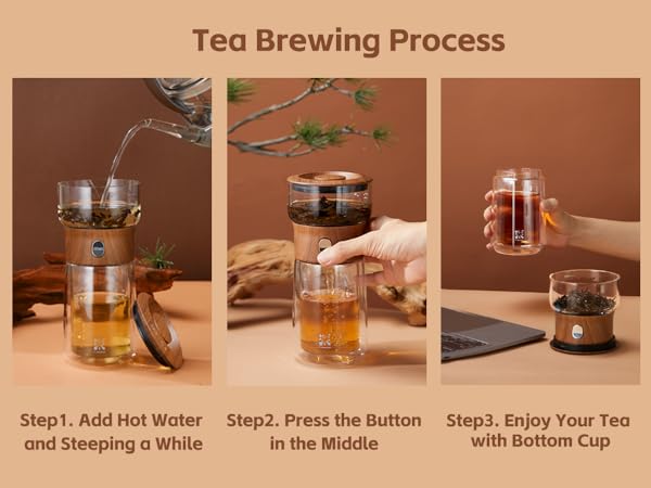 ZENS PAI 3.0 Version Modern Solo 3-in-1 One Touch Tea Maker Glass Tea Infuser