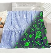 inhand Blue Space Toys Glow in the Dark Stars Blanket Birthday Gifts for Boys Cute Kids Blanket a...