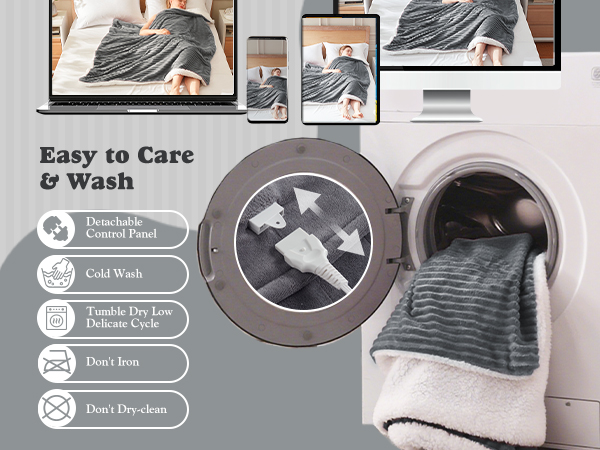 striped heated blanket