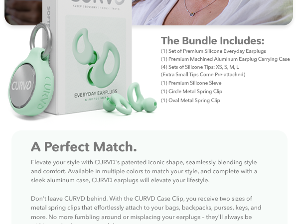CURVD Everyday Earplug Bundle Mint Soften the Sound