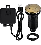 SINKINGDOM Garbage Disposal SinkTop Air Switch Kit with Long Button,Brass Made Cover,Champagne Br...