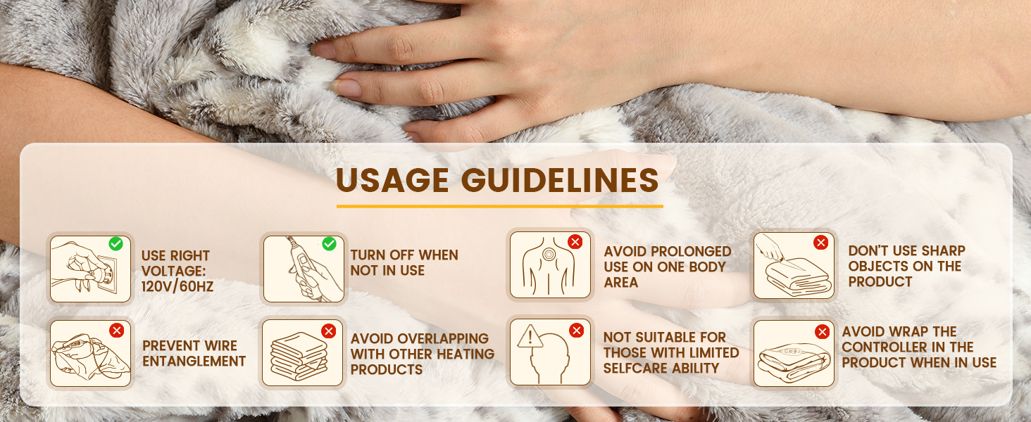 heated blanket throw size