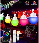 Patio Lights Outdoor String Lights - 48Ft RGB Color Changing Waterproof G40 Patio Lights App &amp; Re...