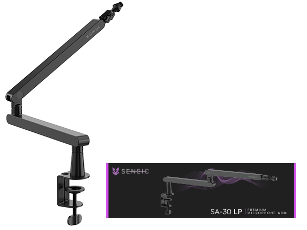 Sensic SA-30 LP low profile microphone stand for gaming, streaming and work from home office podcast