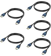 4K HDMI Cables 3FT 5-Pack, HDMI Cord 3 Foot High Speed HDMI to HDMI Cable 2.0(4K@60Hz, 2K@144Hz, ...