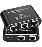 PVBCTCSID Ethernet Splitter 1 to 4 1000Mbps Internet Splitter LAN Splitter Either Network Splitte...