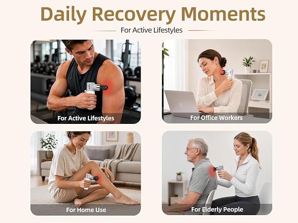 Percussion Massage Gun Deep Tissue With 4 Heads, Fascia Massager Gun Mini For Neck Muscle Massager 