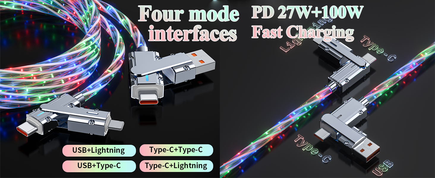 4-in-1 RGB Flowing Charging Cable