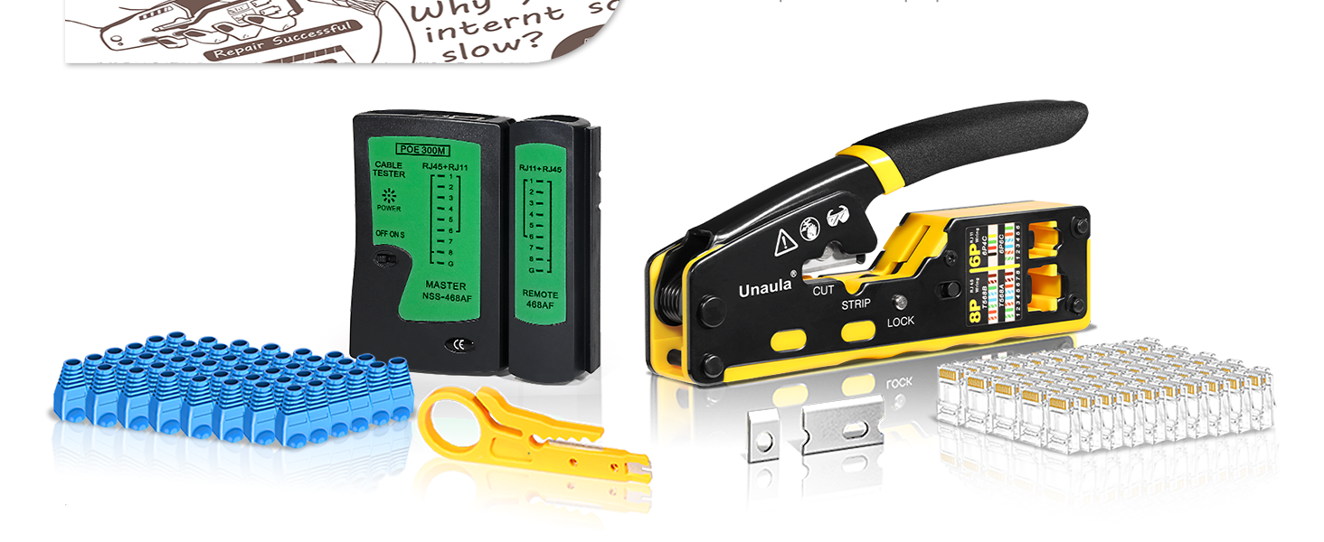 Pass Through rj45 crimp tool kit