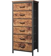Huuger 6 Drawer Dresser for Bedroom, Tall Dresser &amp; Chests of Drawers, Fabric Dresser for Closet,...