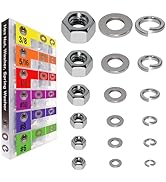 EEEEE SAE Spring Lock Washer Flat Washer Hex Nut Assortment kit 431pcs Stainless Steel 304#6#8#10...