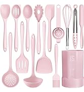 Silicone Cooking Utensils Set - 446°F Heat Resistant Kitchen Utensils,Turner Tongs,Spatula,Spoon,...