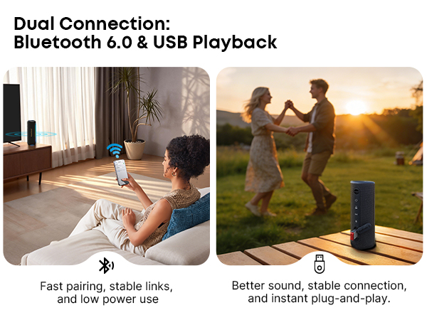 Wireless speaker with Bluetooth, Speaker with USB input