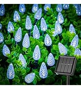 Brightown Solar Operated C6 Strawberry String Lights, 22.64ft 50 LEDs White LED Christmas Fairy L...