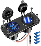 [Upgraded] Cigarette Lighter Socket Outlet Splitter, Quick Charge 3.0 USB Charger Power Outlet wi...