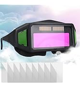 DEECOZY Auto Darkening Welding Goggles, True Color Solar Powered Welding Glasses with Adjustable ...