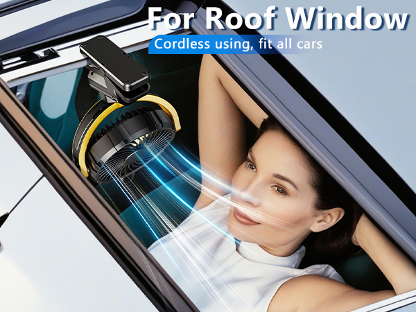 xuenair clip on fan for car roof handles visor headrest backseat backs seat roof window