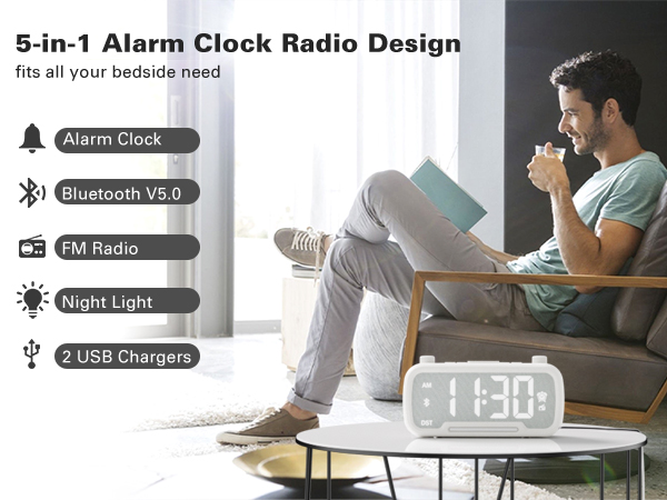5 in 1 alarm clock radio