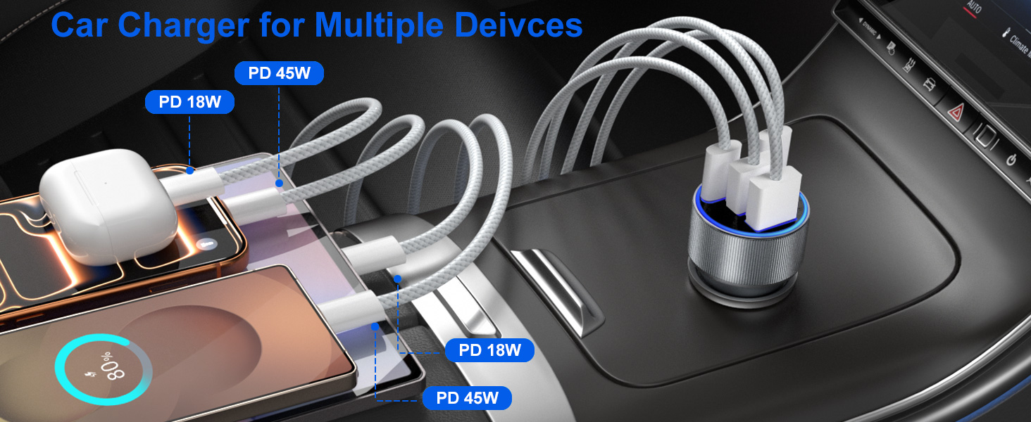 car usb charger multi port