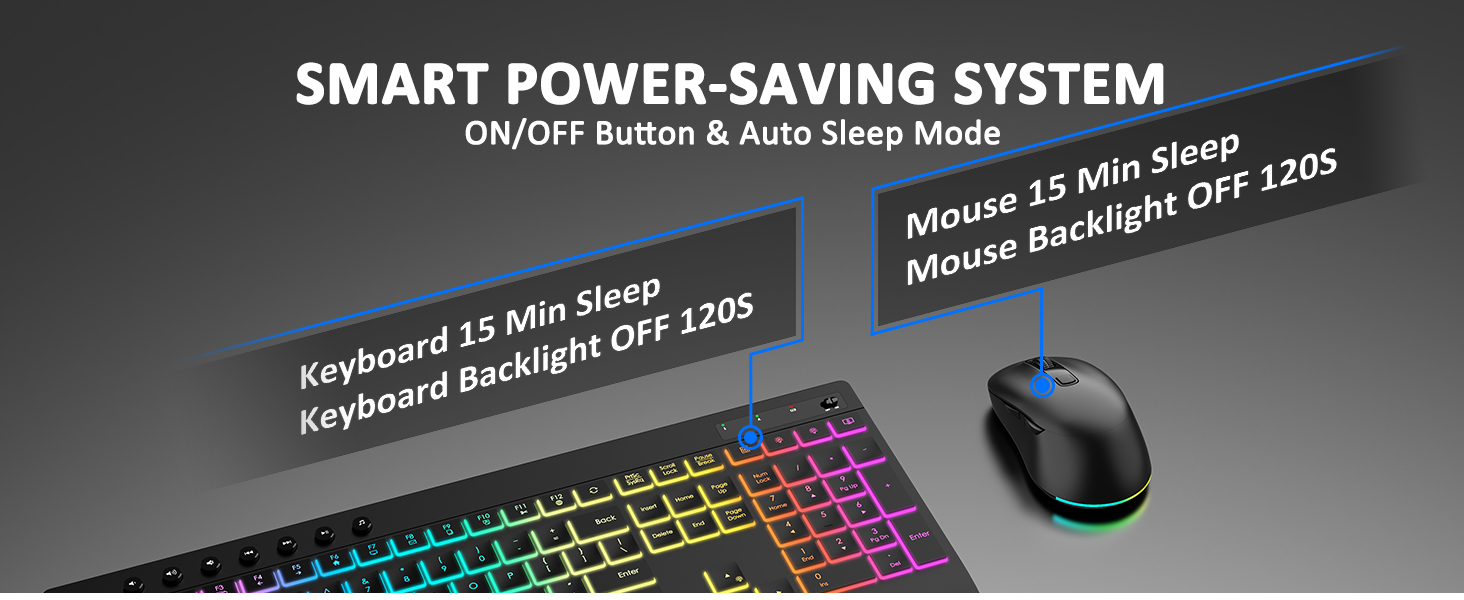 lighted keyboard and mouse wireless