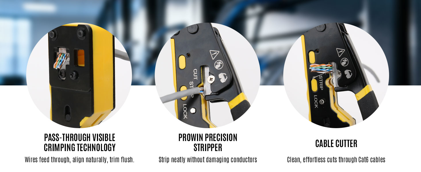 Prowin Pass Through RJ45 Crimper Kit
