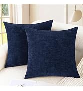 CaliTime Throw Pillow Covers Decorative 18 X 18 Inches Pack of 2 Cozy Chenille Cushion Cases for ...